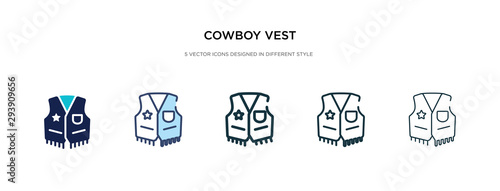 cowboy vest icon in different style vector illustration. two colored and black cowboy vest vector icons designed in filled, outline, line and stroke style can be used for web, mobile, ui