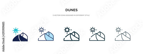 dunes icon in different style vector illustration. two colored and black dunes vector icons designed in filled, outline, line and stroke style can be used for web, mobile, ui