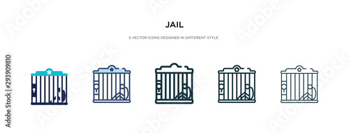 jail icon in different style vector illustration. two colored and black jail vector icons designed in filled, outline, line and stroke style can be used for web, mobile, ui