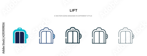 lift icon in different style vector illustration. two colored and black lift vector icons designed in filled  outline  line and stroke style can be used for web  mobile  ui