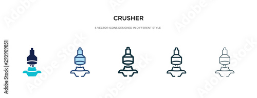 crusher icon in different style vector illustration. two colored and black crusher vector icons designed in filled, outline, line and stroke style can be used for web, mobile, ui