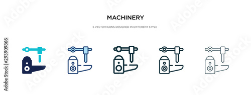 machinery icon in different style vector illustration. two colored and black machinery vector icons designed in filled, outline, line and stroke style can be used for web, mobile, ui