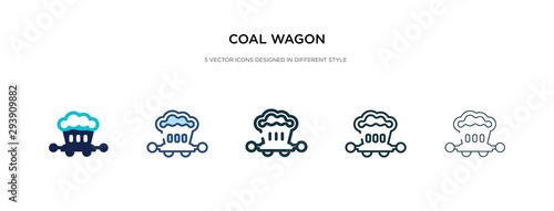 coal wagon icon in different style vector illustration. two colored and black coal wagon vector icons designed in filled, outline, line and stroke style can be used for web, mobile, ui