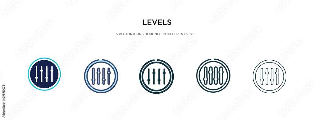 levels icon in different style vector illustration. two colored and black levels vector icons designed in filled, outline, line and stroke style can be used for web, mobile, ui