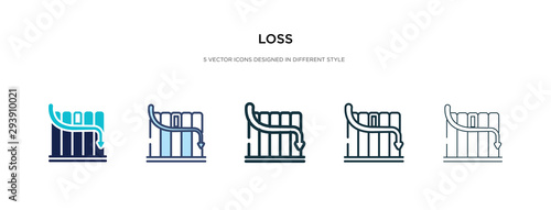loss icon in different style vector illustration. two colored and black loss vector icons designed in filled, outline, line and stroke style can be used for web, mobile, ui