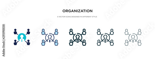 organization icon in different style vector illustration. two colored and black organization vector icons designed in filled, outline, line and stroke style can be used for web, mobile, ui