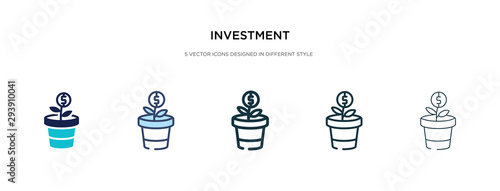 investment icon in different style vector illustration. two colored and black investment vector icons designed in filled, outline, line and stroke style can be used for web, mobile, ui