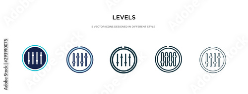 levels icon in different style vector illustration. two colored and black levels vector icons designed in filled, outline, line and stroke style can be used for web, mobile, ui