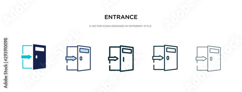 entrance icon in different style vector illustration. two colored and black entrance vector icons designed in filled, outline, line and stroke style can be used for web, mobile, ui