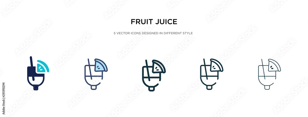 fruit juice icon in different style vector illustration. two colored and black fruit juice vector icons designed in filled, outline, line and stroke style can be used for web, mobile, ui