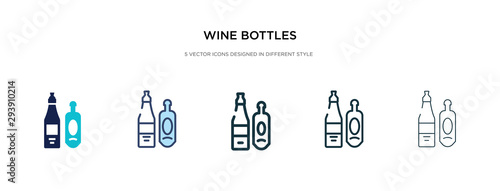 wine bottles icon in different style vector illustration. two colored and black wine bottles vector icons designed in filled  outline  line and stroke style can be used for web  mobile  ui