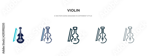 violin icon in different style vector illustration. two colored and black violin vector icons designed in filled, outline, line and stroke style can be used for web, mobile, ui