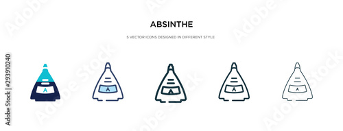 absinthe icon in different style vector illustration. two colored and black absinthe vector icons designed in filled  outline  line and stroke style can be used for web  mobile  ui