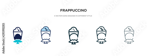 frappuccino icon in different style vector illustration. two colored and black frappuccino vector icons designed in filled, outline, line and stroke style can be used for web, mobile, ui