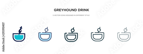 greyhound drink icon in different style vector illustration. two colored and black greyhound drink vector icons designed in filled  outline  line and stroke style can be used for web  mobile  ui