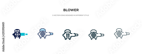 blower icon in different style vector illustration. two colored and black blower vector icons designed in filled, outline, line and stroke style can be used for web, mobile, ui