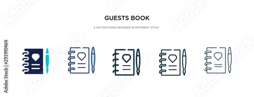 guests book icon in different style vector illustration. two colored and black guests book vector icons designed in filled, outline, line and stroke style can be used for web, mobile, ui