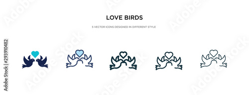 love birds icon in different style vector illustration. two colored and black love birds vector icons designed in filled, outline, line and stroke style can be used for web, mobile, ui