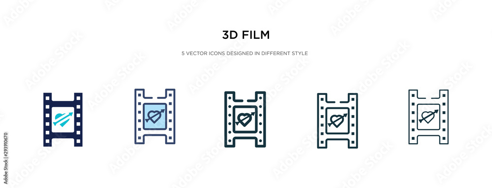 3d film icon in different style vector illustration. two colored and black 3d film vector icons designed in filled, outline, line and stroke style can be used for web, mobile, ui 3d film icon in different style vector illustration. two colored and black 3d film vector icons designed in filled, outline, line and stroke style can be used for web, mobile, ui