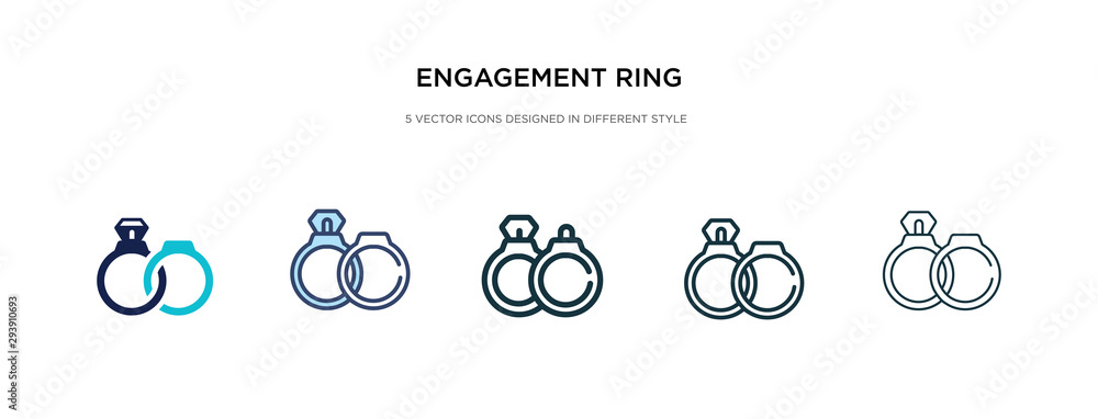 engagement ring icon in different style vector illustration. two colored and black engagement ring vector icons designed in filled, outline, line and stroke style can be used for web, mobile, ui engagement ring icon in different style vector illustration. two colored and black engagement ring vector icons designed in filled, outline, line and stroke style can be used for web, mobile, ui