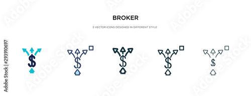 broker icon in different style vector illustration. two colored and black broker vector icons designed in filled, outline, line and stroke style can be used for web, mobile, ui