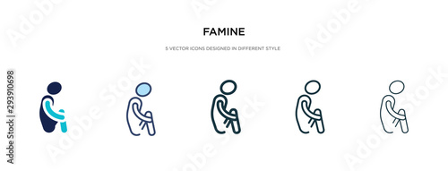 famine icon in different style vector illustration. two colored and black famine vector icons designed in filled, outline, line and stroke style can be used for web, mobile, ui