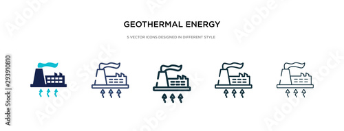 geothermal energy icon in different style vector illustration. two colored and black geothermal energy vector icons designed in filled, outline, line and stroke style can be used for web, mobile, ui