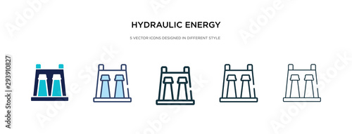 hydraulic energy icon in different style vector illustration. two colored and black hydraulic energy vector icons designed in filled, outline, line and stroke style can be used for web, mobile, ui