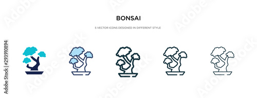 bonsai icon in different style vector illustration. two colored and black bonsai vector icons designed in filled, outline, line and stroke style can be used for web, mobile, ui © zaurrahimov