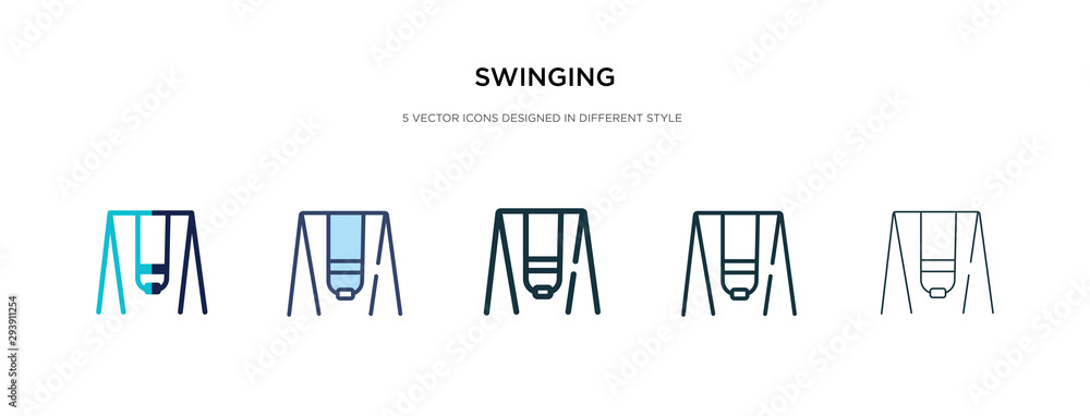 swinging icon in different style vector illustration. two colored and black swinging vector icons designed in filled, outline, line and stroke style can be used for web, mobile, ui