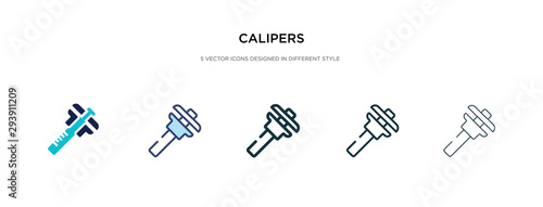 calipers icon in different style vector illustration. two colored and black calipers vector icons designed in filled, outline, line and stroke style can be used for web, mobile, ui