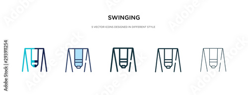 swinging icon in different style vector illustration. two colored and black swinging vector icons designed in filled, outline, line and stroke style can be used for web, mobile, ui