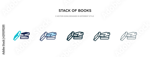 stack of books icon in different style vector illustration. two colored and black stack of books vector icons designed in filled, outline, line and stroke style can be used for web, mobile, ui