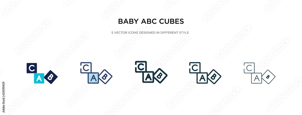 baby abc cubes icon in different style vector illustration. two colored and black baby abc cubes vector icons designed in filled, outline, line and stroke style can be used for web, mobile, ui baby abc cubes icon in different style vector illustration. two colored and black baby abc cubes vector icons designed in filled, outline, line and stroke style can be used for web, mobile, ui