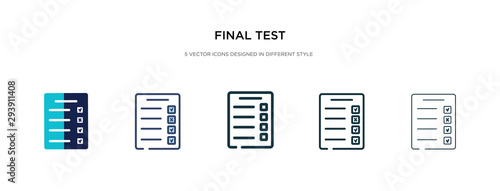 final test icon in different style vector illustration. two colored and black final test vector icons designed in filled, outline, line and stroke style can be used for web, mobile, ui