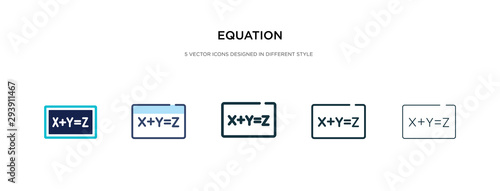 equation icon in different style vector illustration. two colored and black equation vector icons designed in filled, outline, line and stroke style can be used for web, mobile, ui