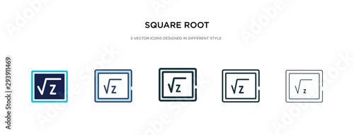 square root icon in different style vector illustration. two colored and black square root vector icons designed in filled, outline, line and stroke style can be used for web, mobile, ui
