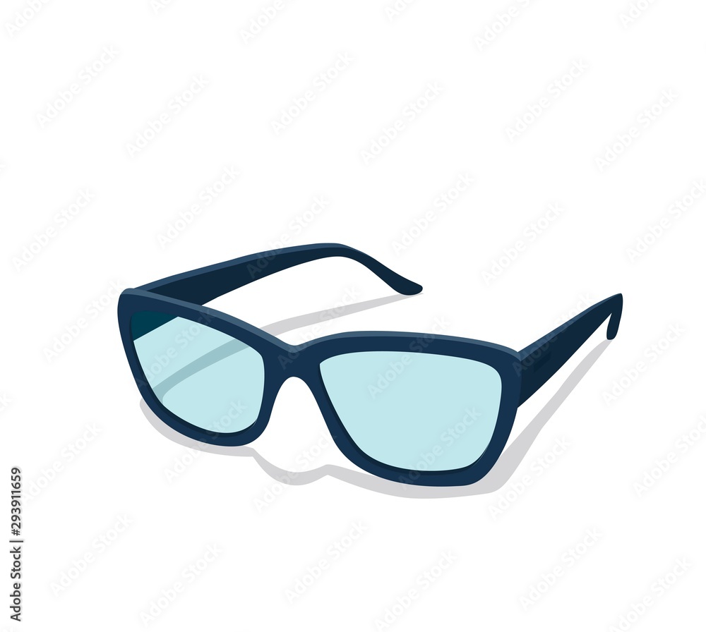 Fototapeta premium glasses on a white background. Modern glasses icon isolated on white background vector illustration of elegance spectacles in black frame, eyeglasses with lense, eyewear model