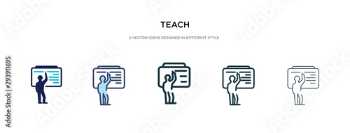 teach icon in different style vector illustration. two colored and black teach vector icons designed in filled, outline, line and stroke style can be used for web, mobile, ui