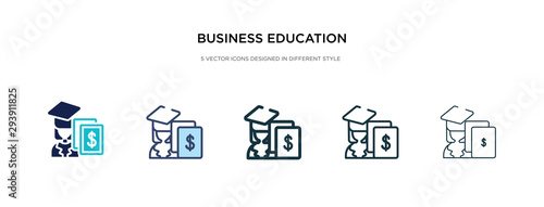 business education icon in different style vector illustration. two colored and black business education vector icons designed in filled, outline, line and stroke style can be used for web, mobile,