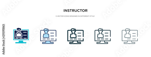 instructor icon in different style vector illustration. two colored and black instructor vector icons designed in filled, outline, line and stroke style can be used for web, mobile, ui © zaurrahimov
