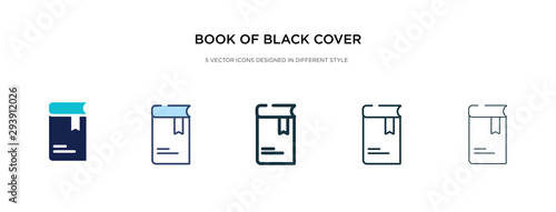 book of black cover icon in different style vector illustration. two colored and black book of black cover vector icons designed in filled, outline, line and stroke style can be used for web, © zaurrahimov