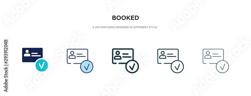 booked icon in different style vector illustration. two colored and black booked vector icons designed in filled, outline, line and stroke style can be used for web, mobile, ui