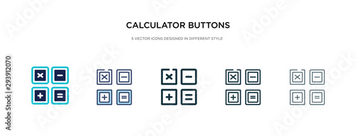 calculator buttons interface icon in different style vector illustration. two colored and black calculator buttons interface vector icons designed in filled, outline, line and stroke style can be