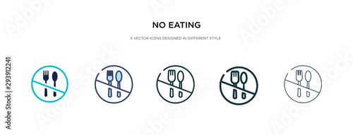 no eating icon in different style vector illustration. two colored and black no eating vector icons designed in filled, outline, line and stroke style can be used for web, mobile, ui