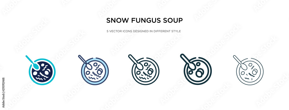 snow fungus soup icon in different style vector illustration. two colored and black snow fungus soup vector icons designed in filled, outline, line and stroke style can be used for web, mobile, ui