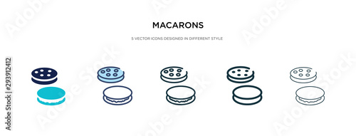 macarons icon in different style vector illustration. two colored and black macarons vector icons designed in filled, outline, line and stroke style can be used for web, mobile, ui