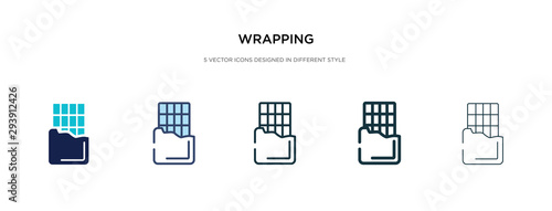 wrapping icon in different style vector illustration. two colored and black wrapping vector icons designed in filled, outline, line and stroke style can be used for web, mobile, ui
