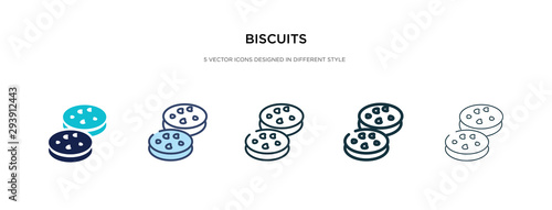 biscuits icon in different style vector illustration. two colored and black biscuits vector icons designed in filled, outline, line and stroke style can be used for web, mobile, ui