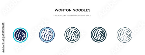 wonton noodles icon in different style vector illustration. two colored and black wonton noodles vector icons designed in filled, outline, line and stroke style can be used for web, mobile, ui